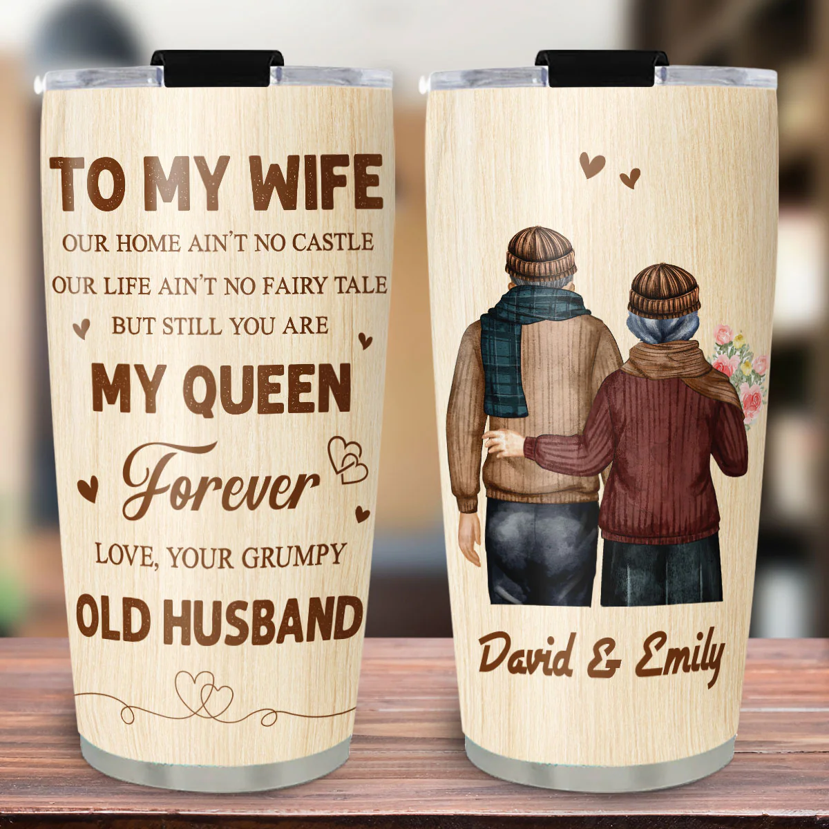 To My Queen - Personalized Custom Tumbler - Image 2