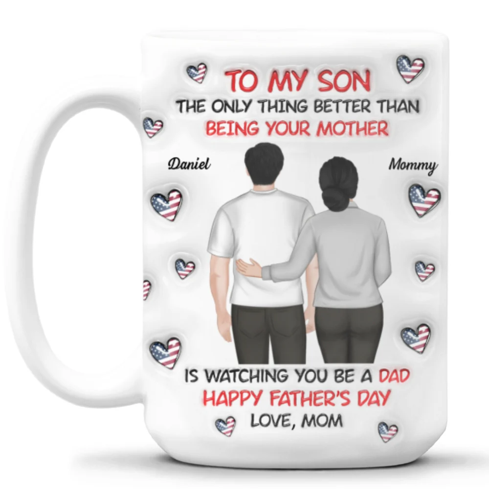 To My Son Backview - Personalized Custom 3D Inflated Effect Mug - Image 11