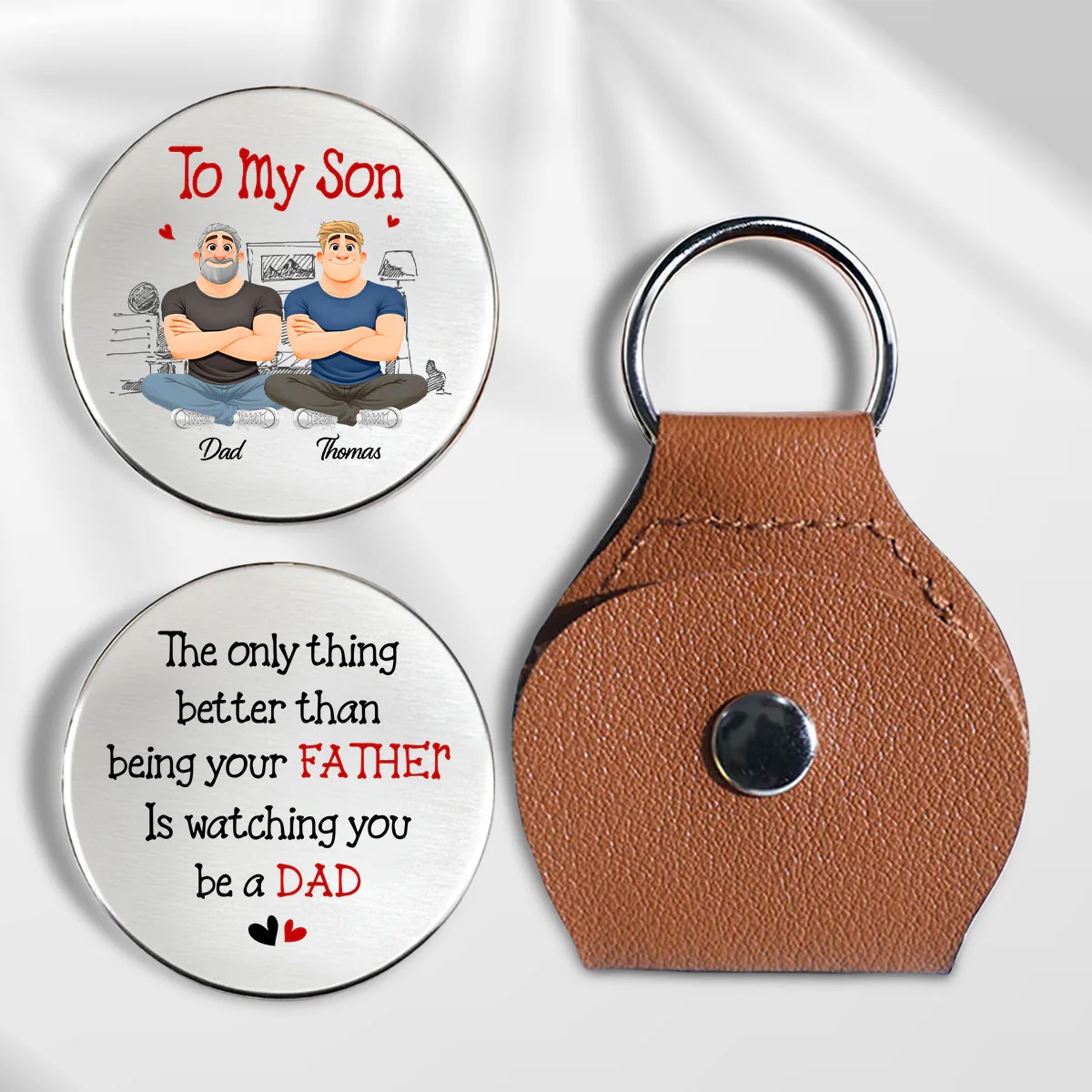 To My Son Being Your Father - Personalized Custom Pocket Hug