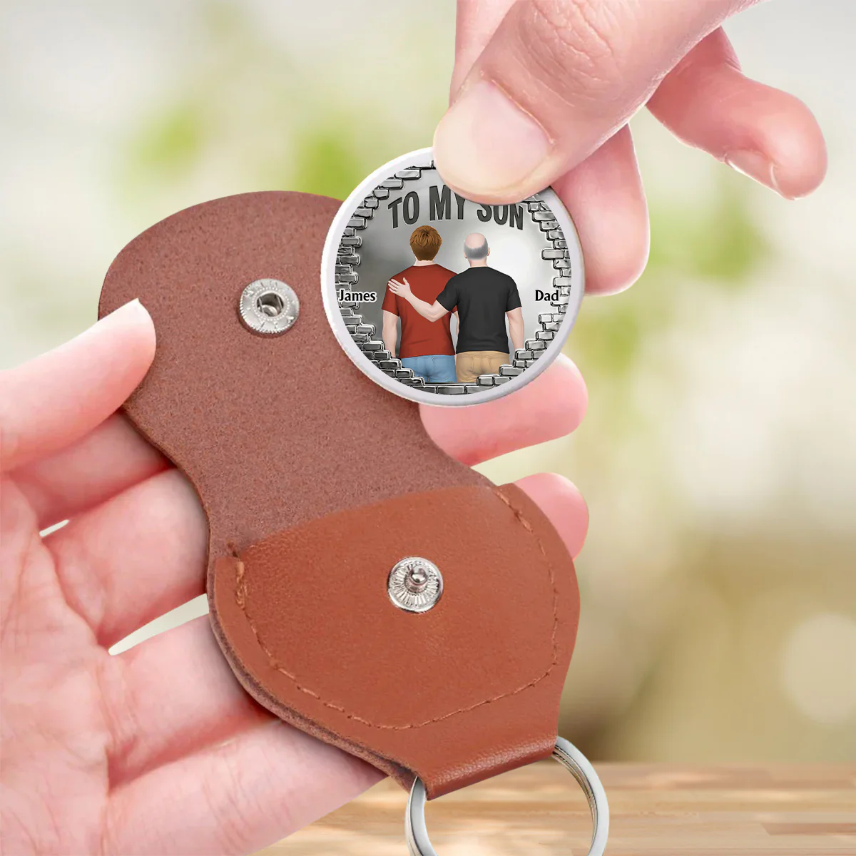 To My Son I Believe In You Back View - Personalized Custom Pocket Hug - Image 3