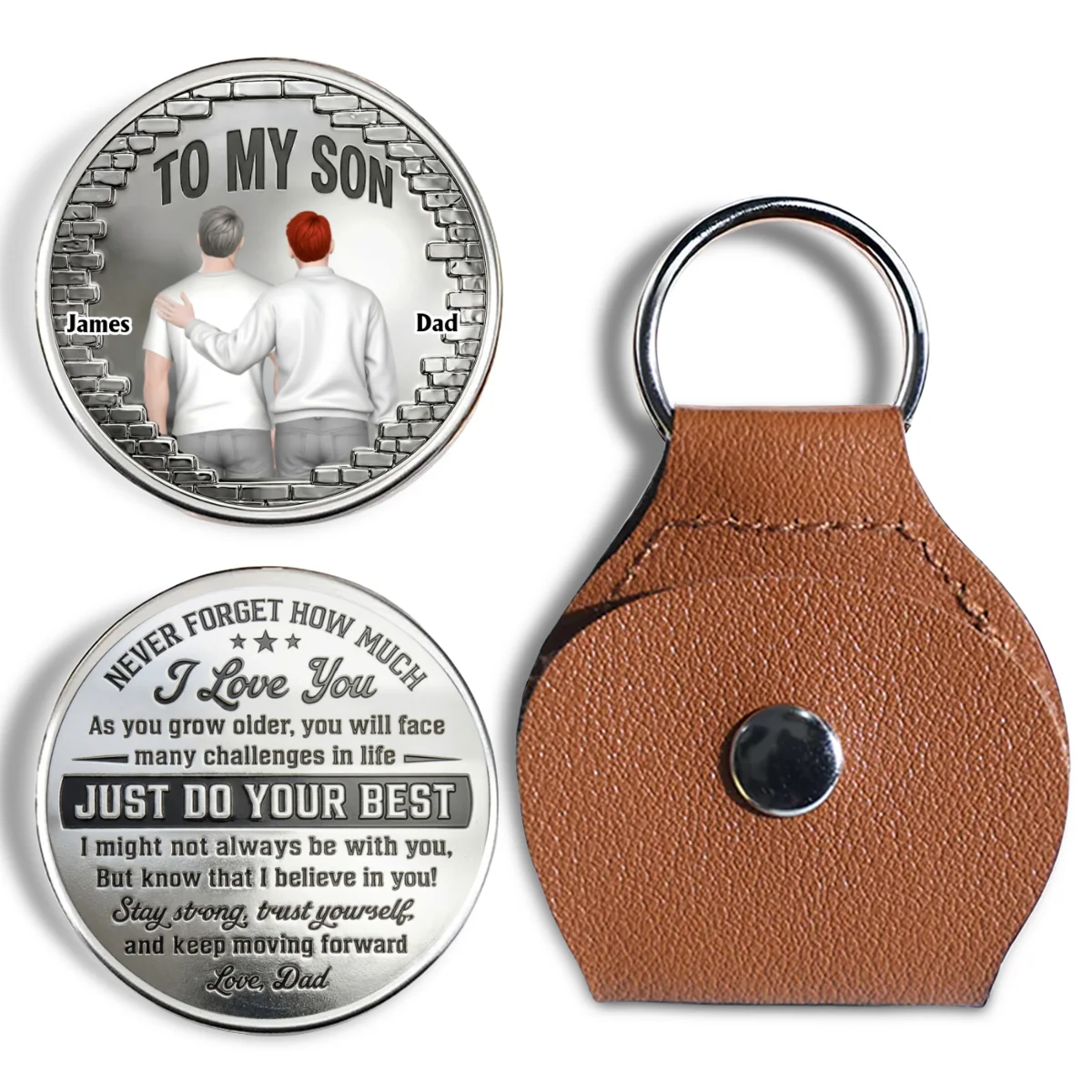 To My Son I Believe In You Back View - Personalized Custom Pocket Hug - Image 6