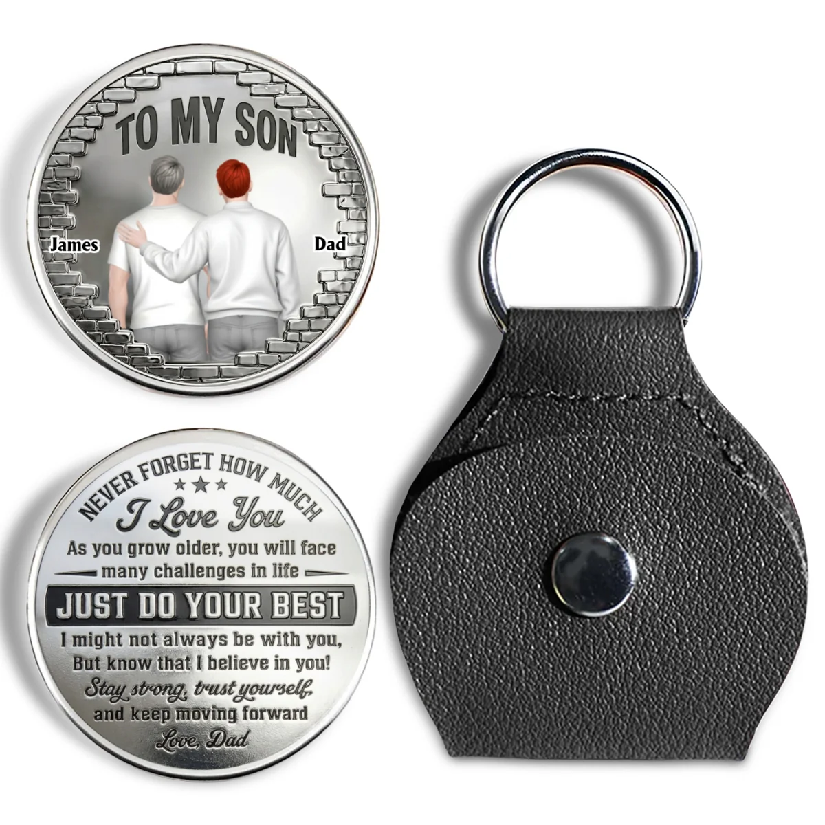 To My Son I Believe In You Back View - Personalized Custom Pocket Hug - Image 7