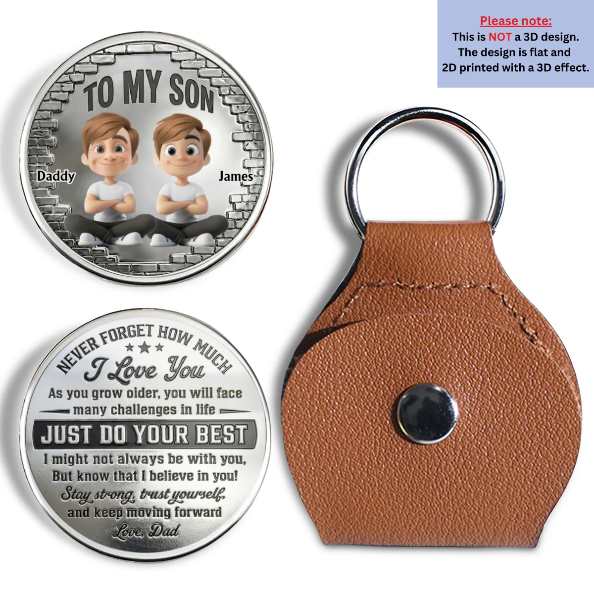 To My Son I Believe In You Cartoon Version - Personalized Custom Pocket Hug - Image 6