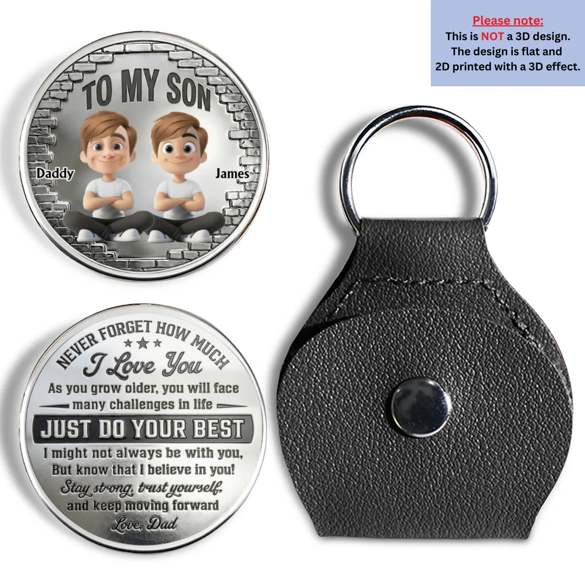 To My Son I Believe In You Cartoon Version - Personalized Custom Pocket Hug - Image 7