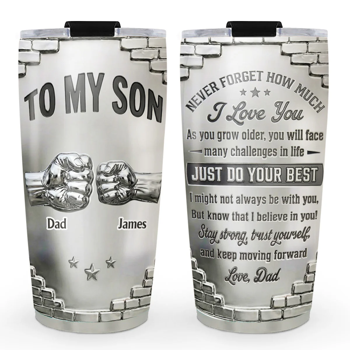 To My Son I Believe In You - Personalized Custom 3D Effect Tumbler