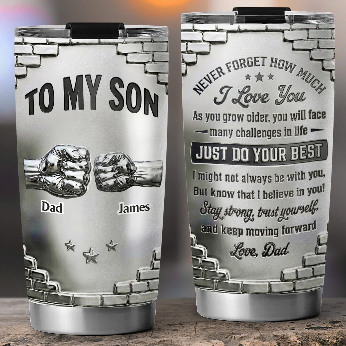To My Son I Believe In You - Personalized Custom 3D Effect Tumbler - Image 2