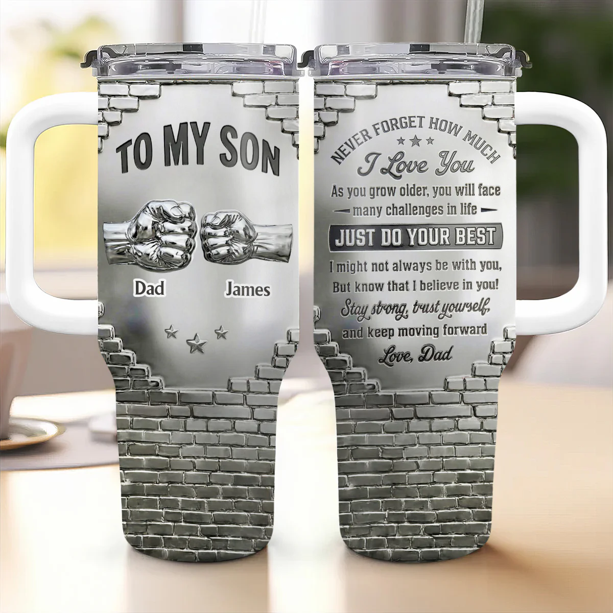 To My Son I Believe In You - Personalized Custom 40 Oz Tumbler - Image 2