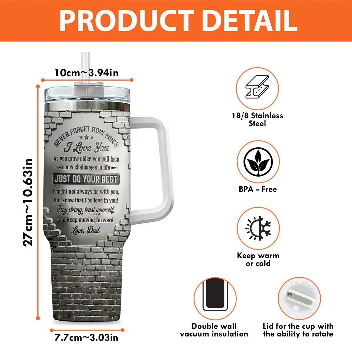 To My Son I Believe In You - Personalized Custom 40 Oz Tumbler - Image 5