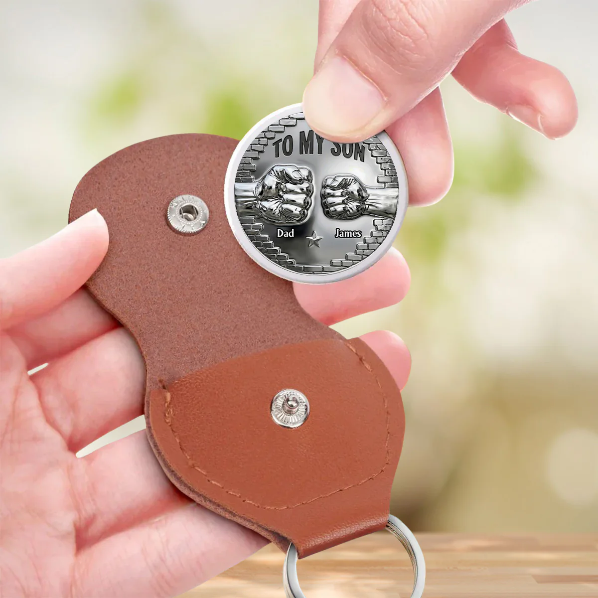 To My Son I Believe In You - Personalized Custom Pocket Hug - Image 3