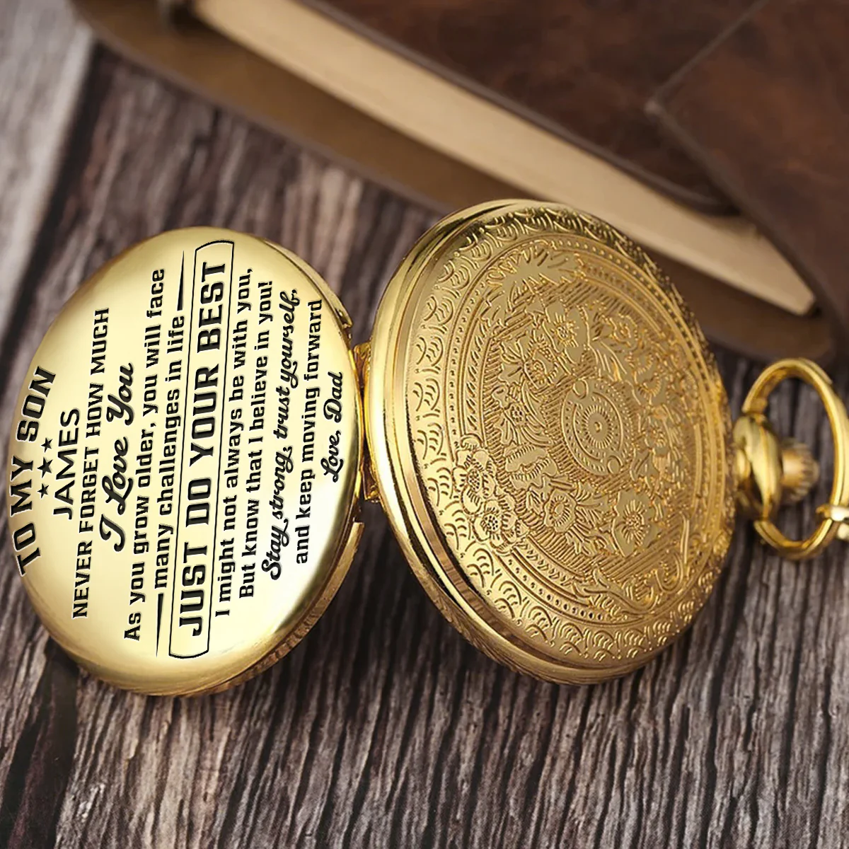 To My Son I Believe In You - Personalized Custom Pocket Watch - Image 2