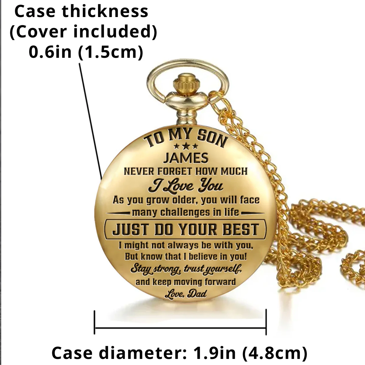To My Son I Believe In You - Personalized Custom Pocket Watch - Image 5