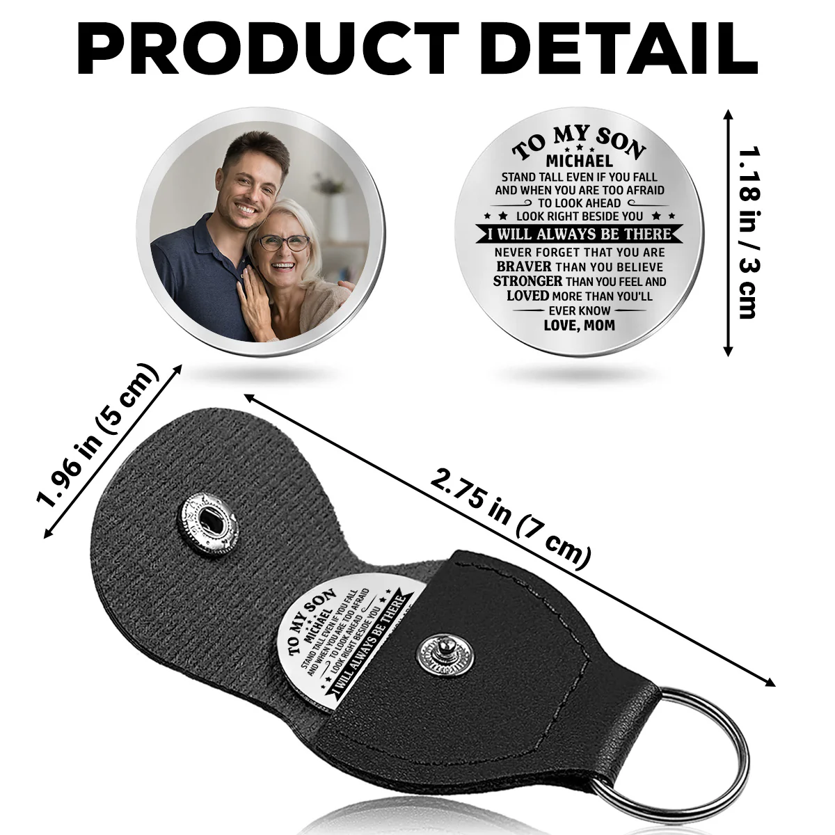 To My Son - Personalized Custom Pocket Hug - Image 5