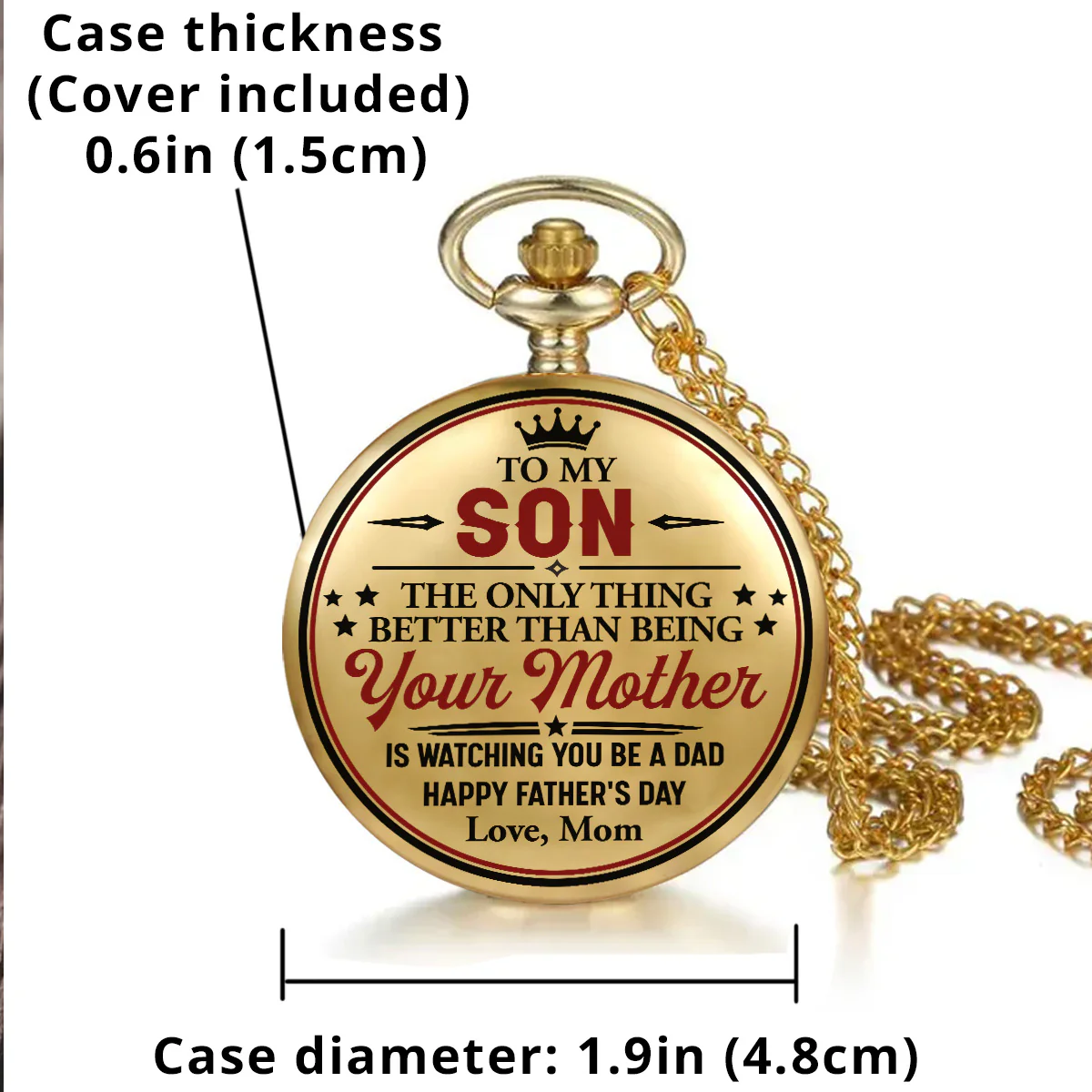 To My Son - Personalized Custom Print Pocket Watch - Image 4