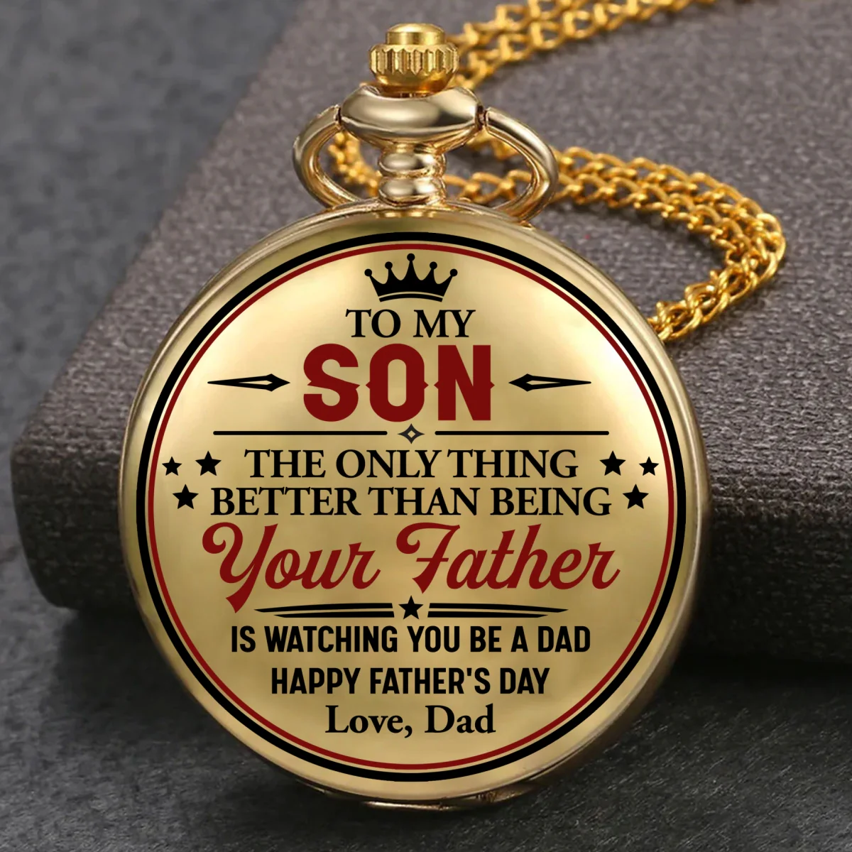 To My Son - Personalized Custom Print Pocket Watch - Image 8