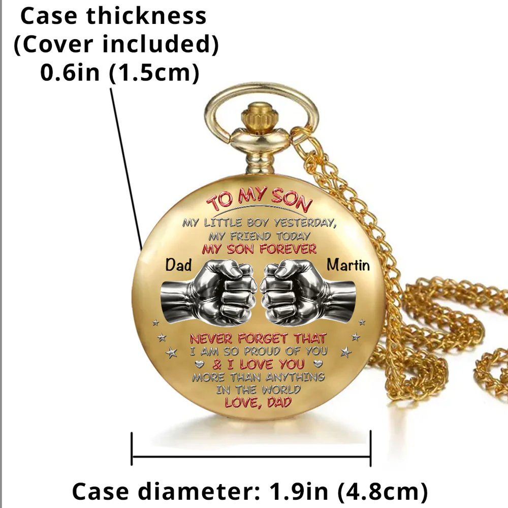 To My Son - Personalized Custom Print Pocket Watch - Image 4