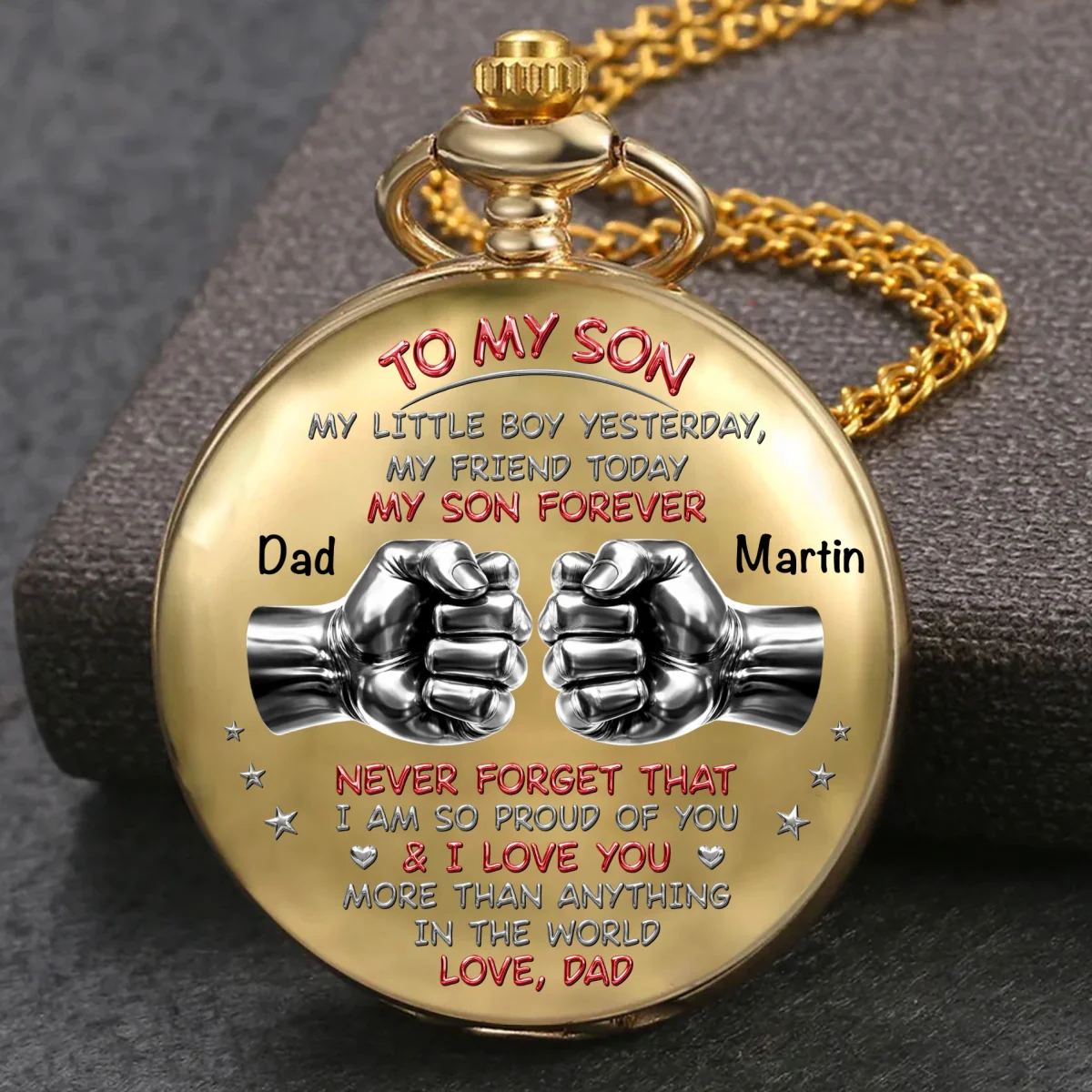 To My Son - Personalized Custom Print Pocket Watch - Image 7
