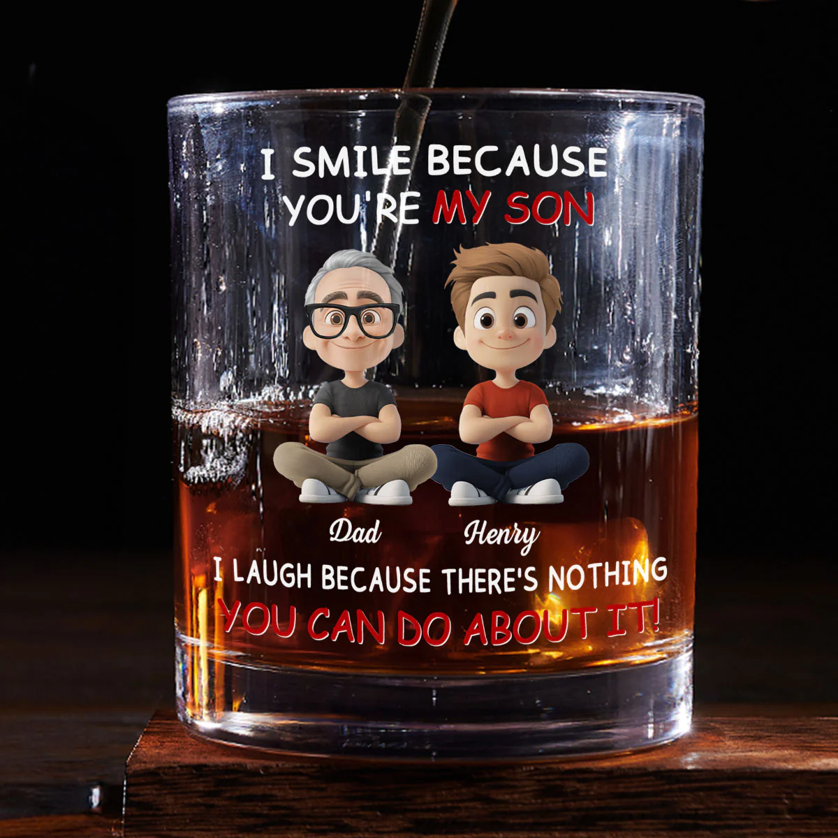 To My Son - Personalized Custom Whiskey Glass
