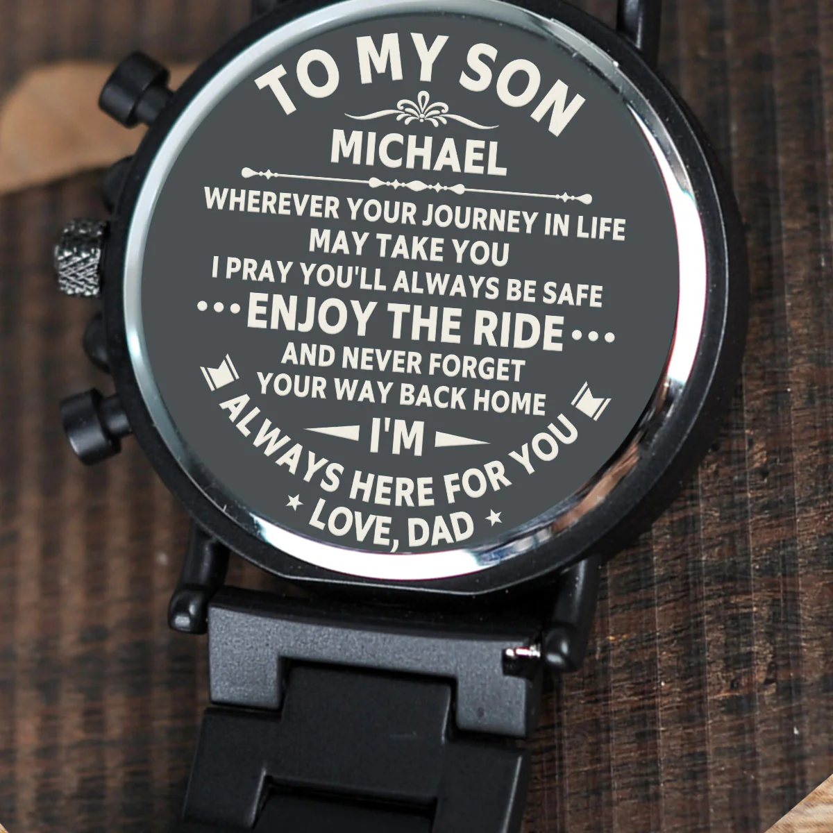 To My Son - Personalized Engraved Wooden Watches GQ026 - Image 2