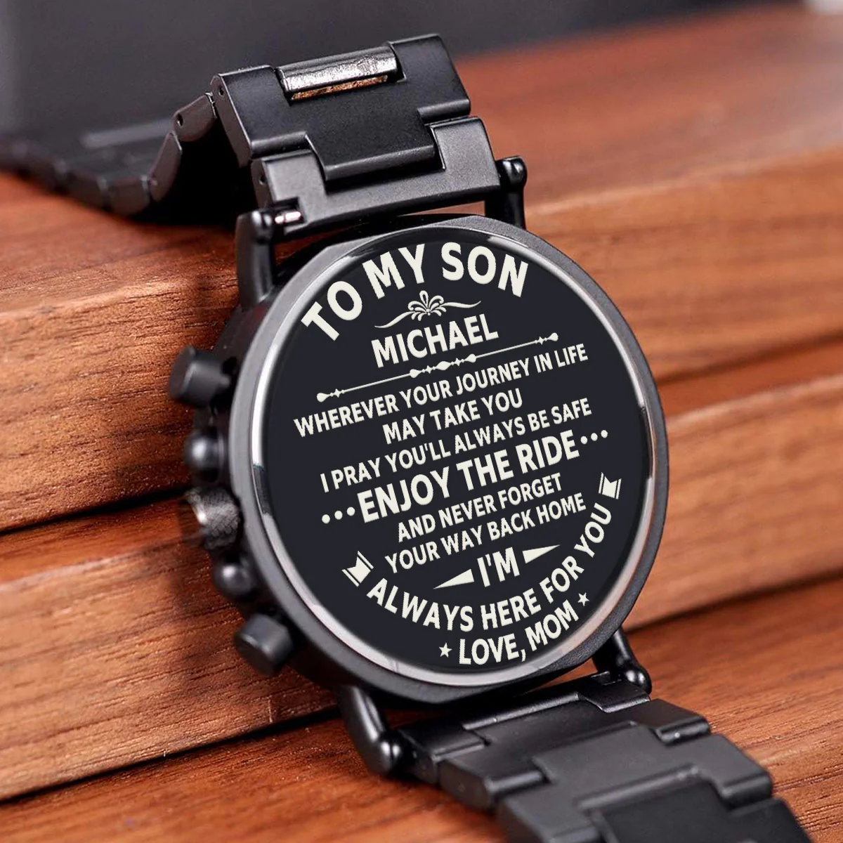To My Son - Personalized Engraved Wooden Watches GQ026 - Image 3