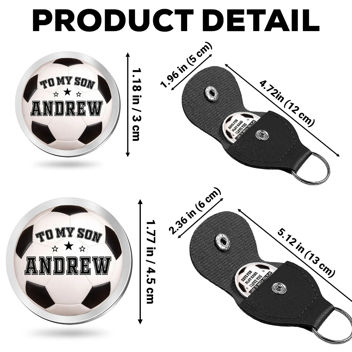 To My Son Soccer Ball - Personalized Custom Pocket Hug - Image 6