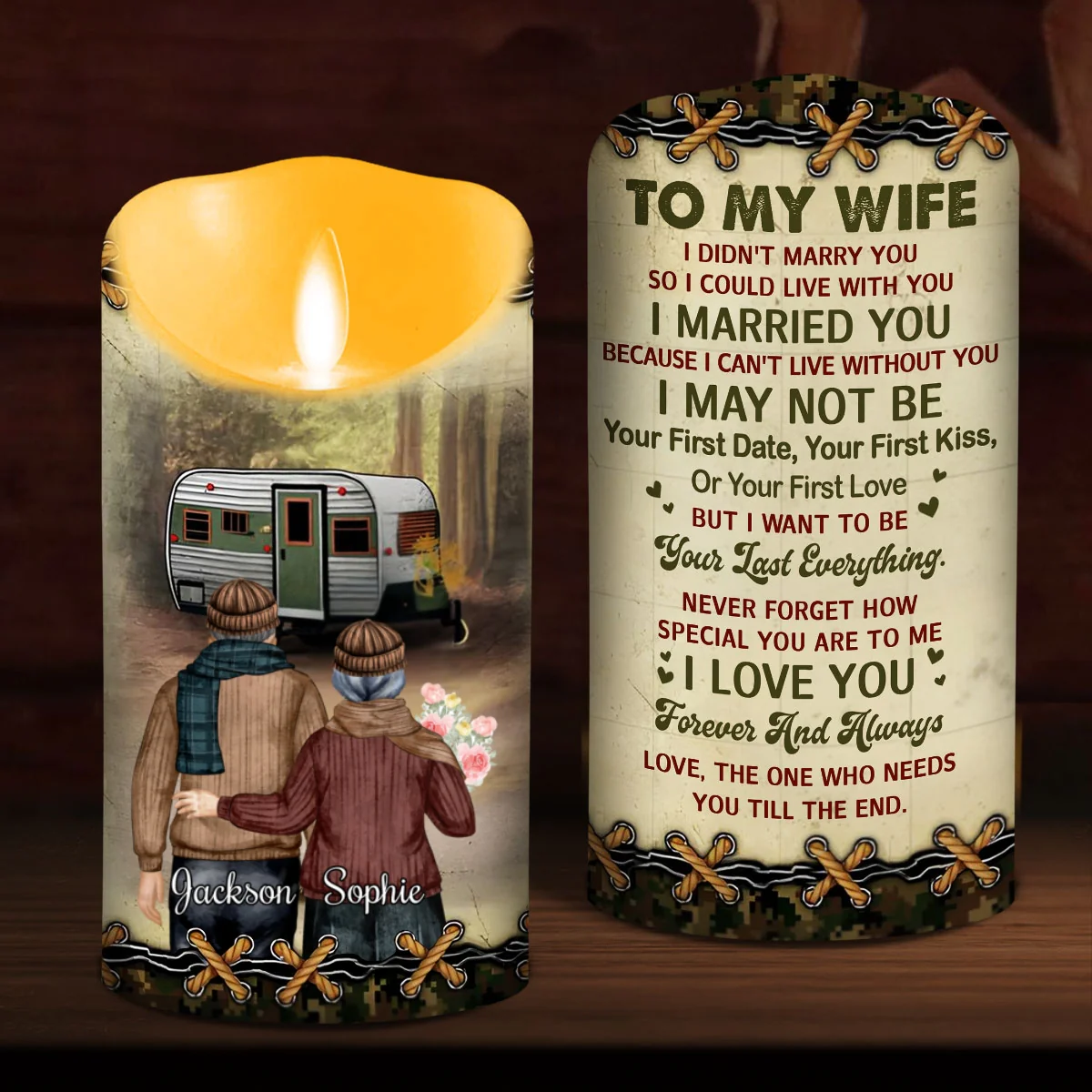To My Wife I Cannot Live Without You - Personalized Custom LED Candle - Image 6