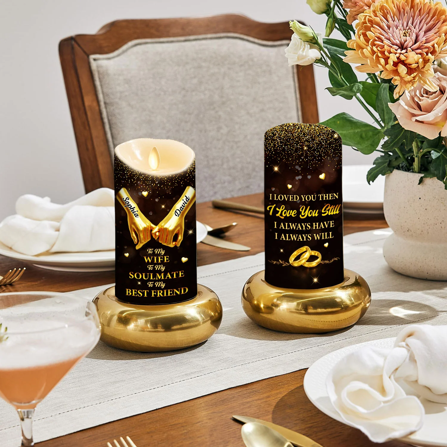 To My Wife I Love You Still - Personalized Custom LED Candle - Image 2