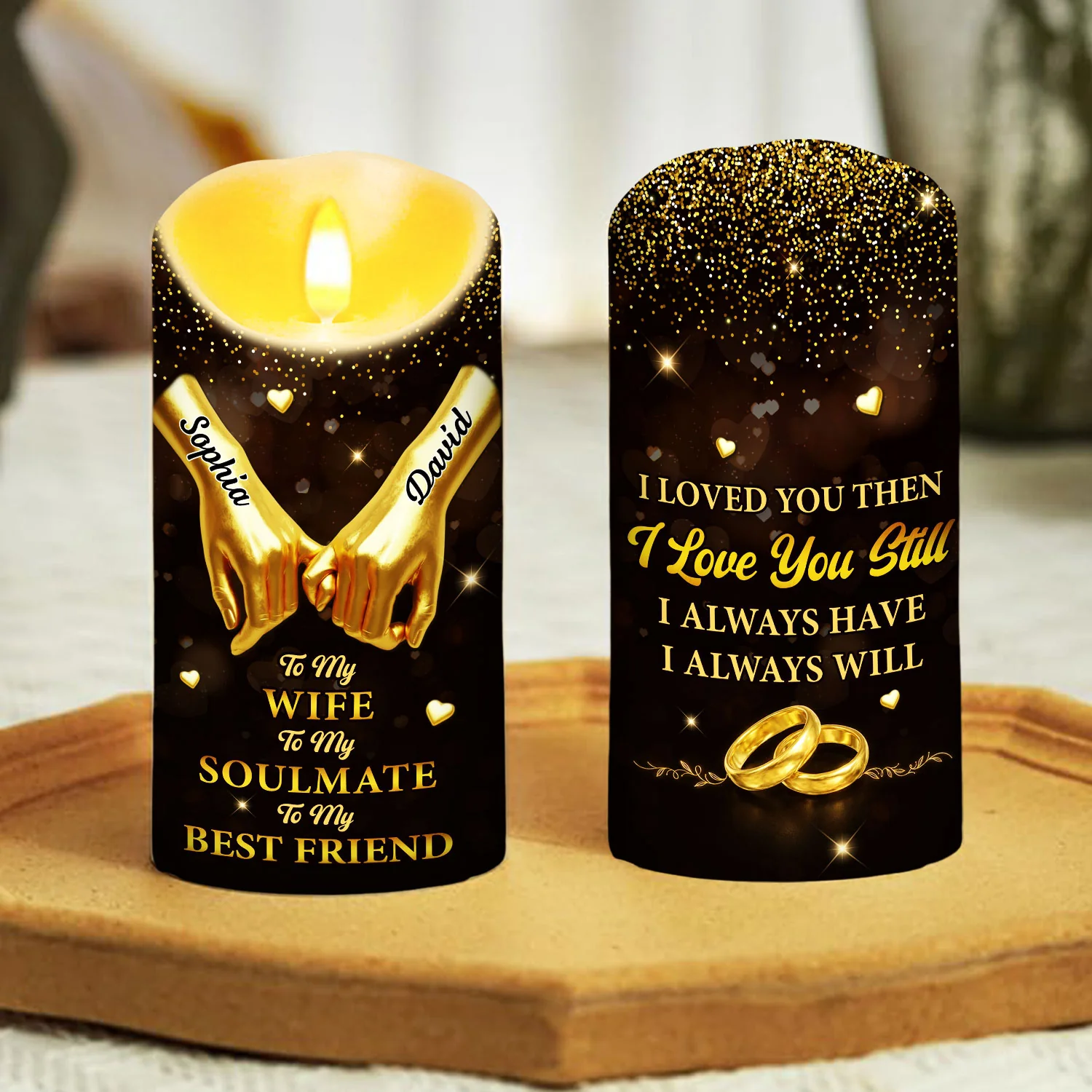 To My Wife I Love You Still - Personalized Custom LED Candle - Image 3