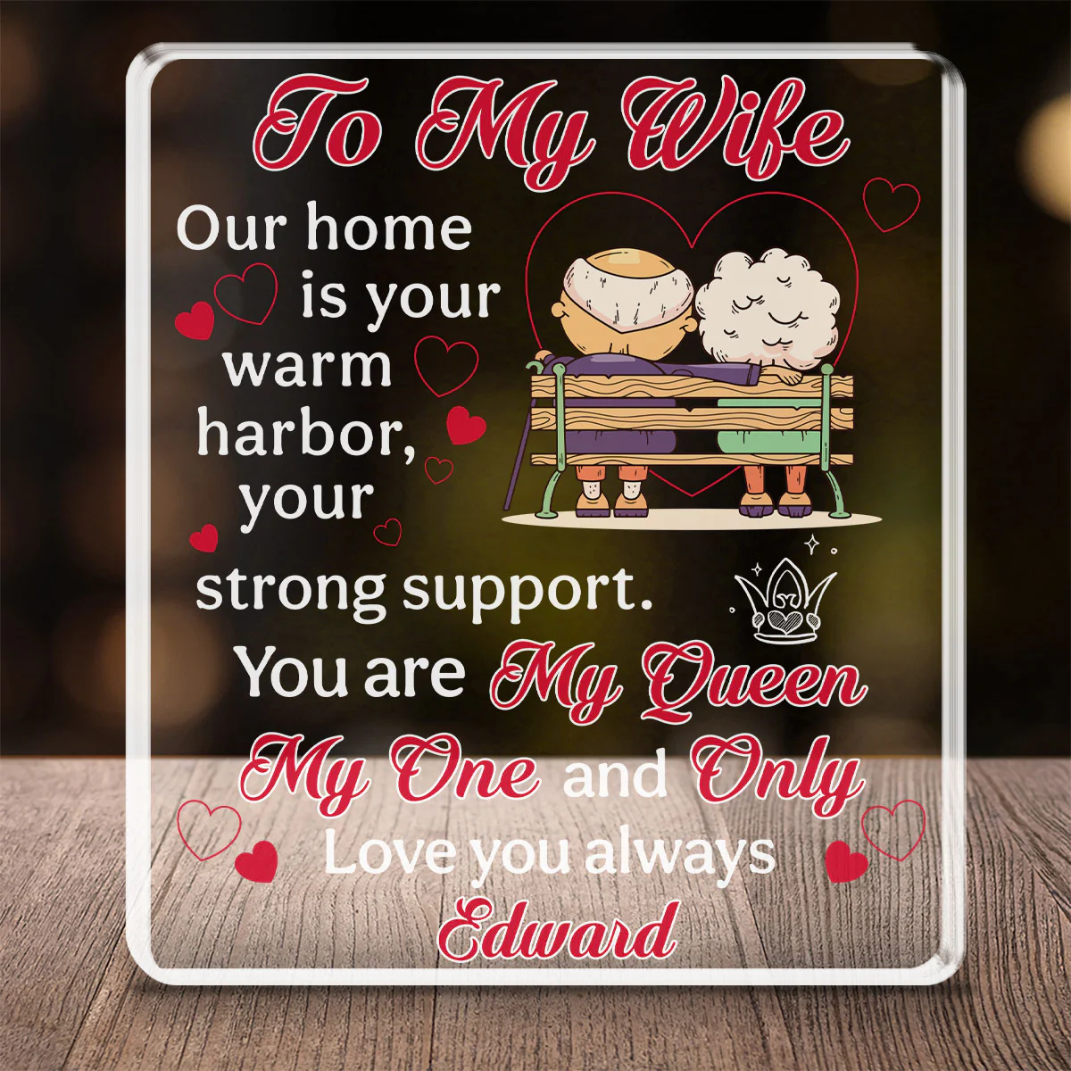 To My Wife - Personalized Custom Acrylic Plaque - Image 3