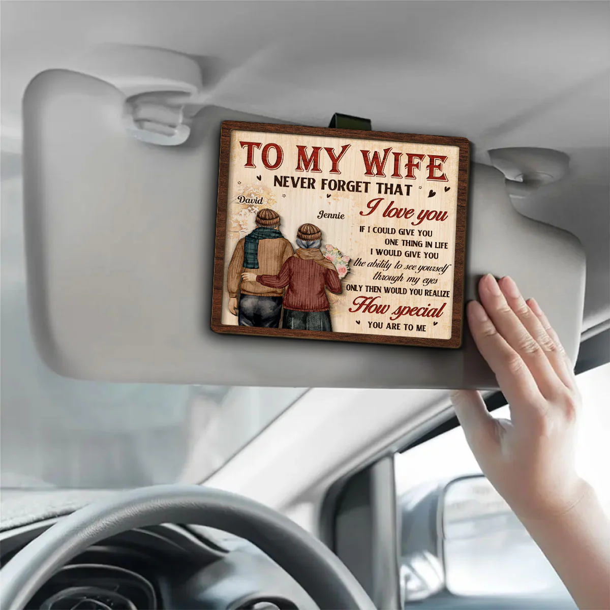 To My Wife - Personalized Custom Car Visor Clip - Image 2