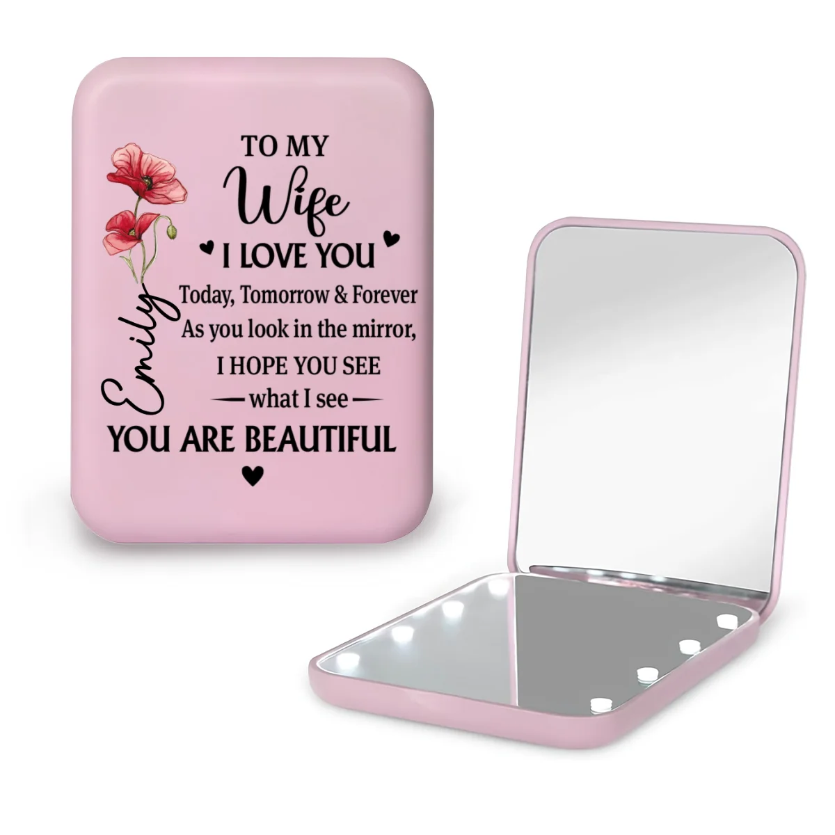 To My Wife - Personalized Custom LED Pocket Mirror - Image 9