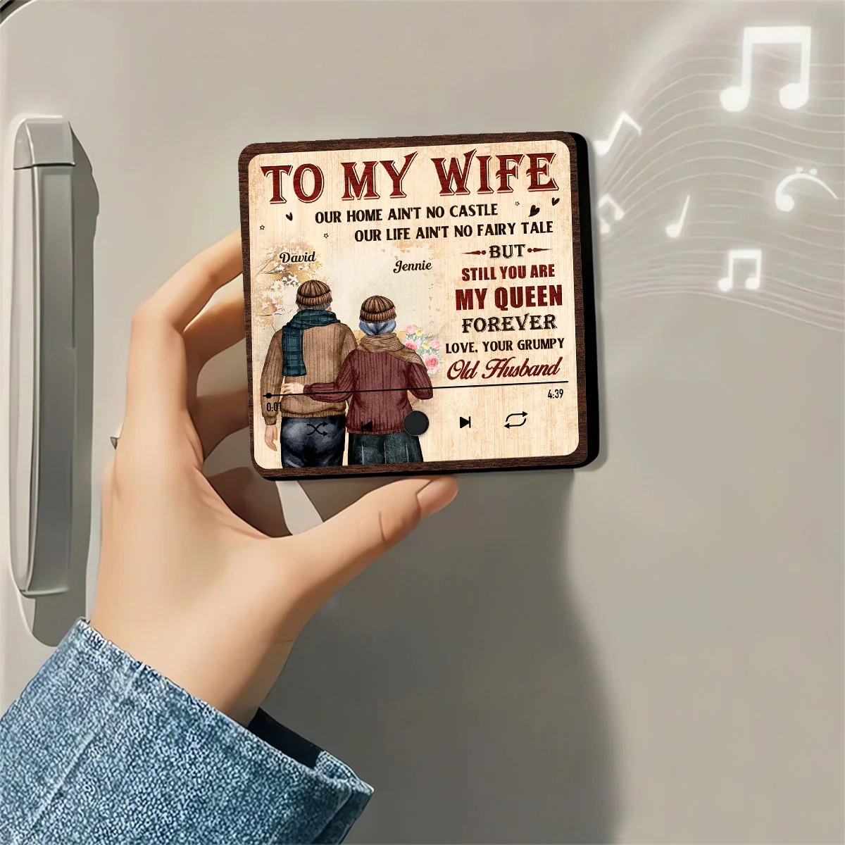 To My Wife - Personalized Custom Music Fridge Magnet - Image 4