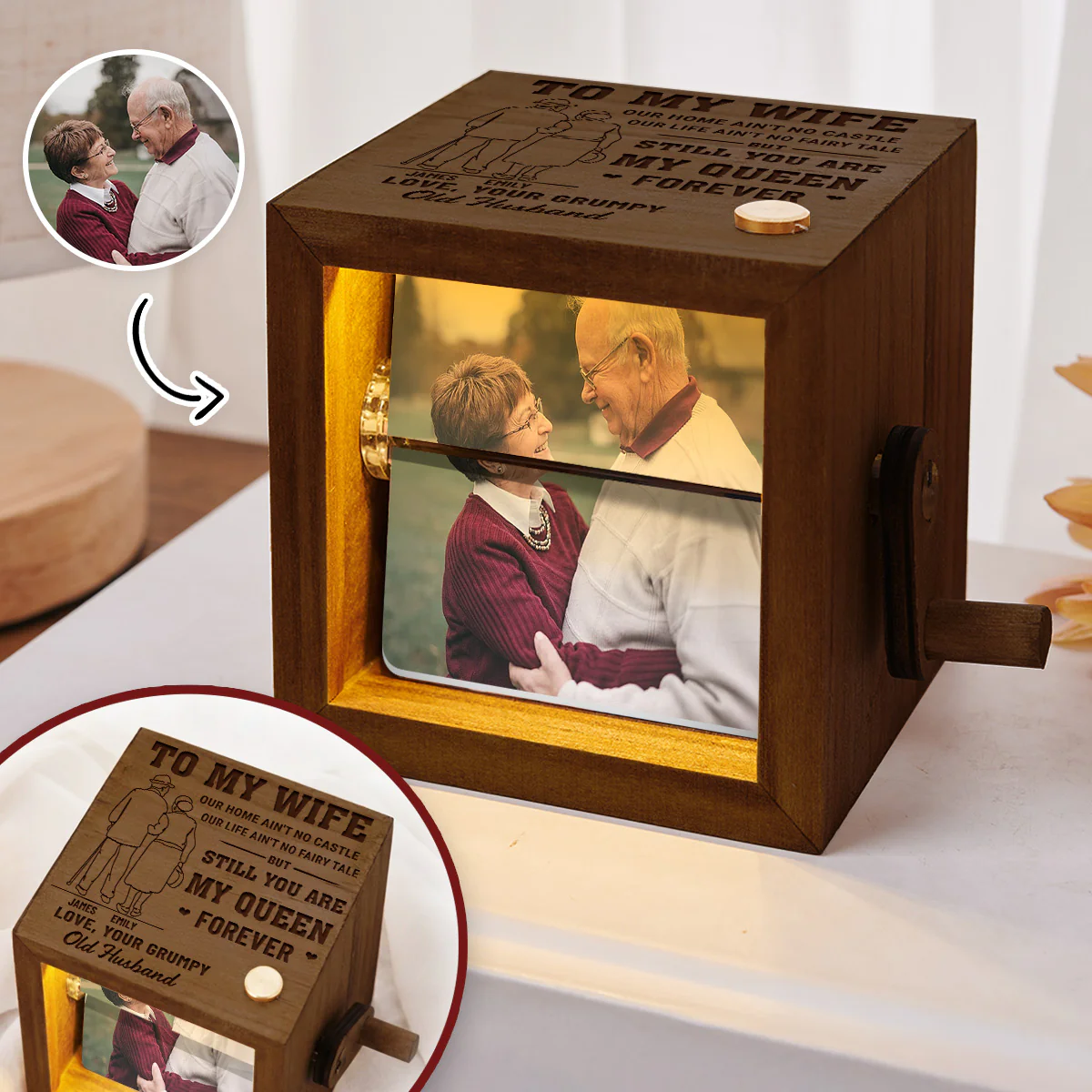 To My Wife - Personalized Custom Photo Flipbook Animation Box
