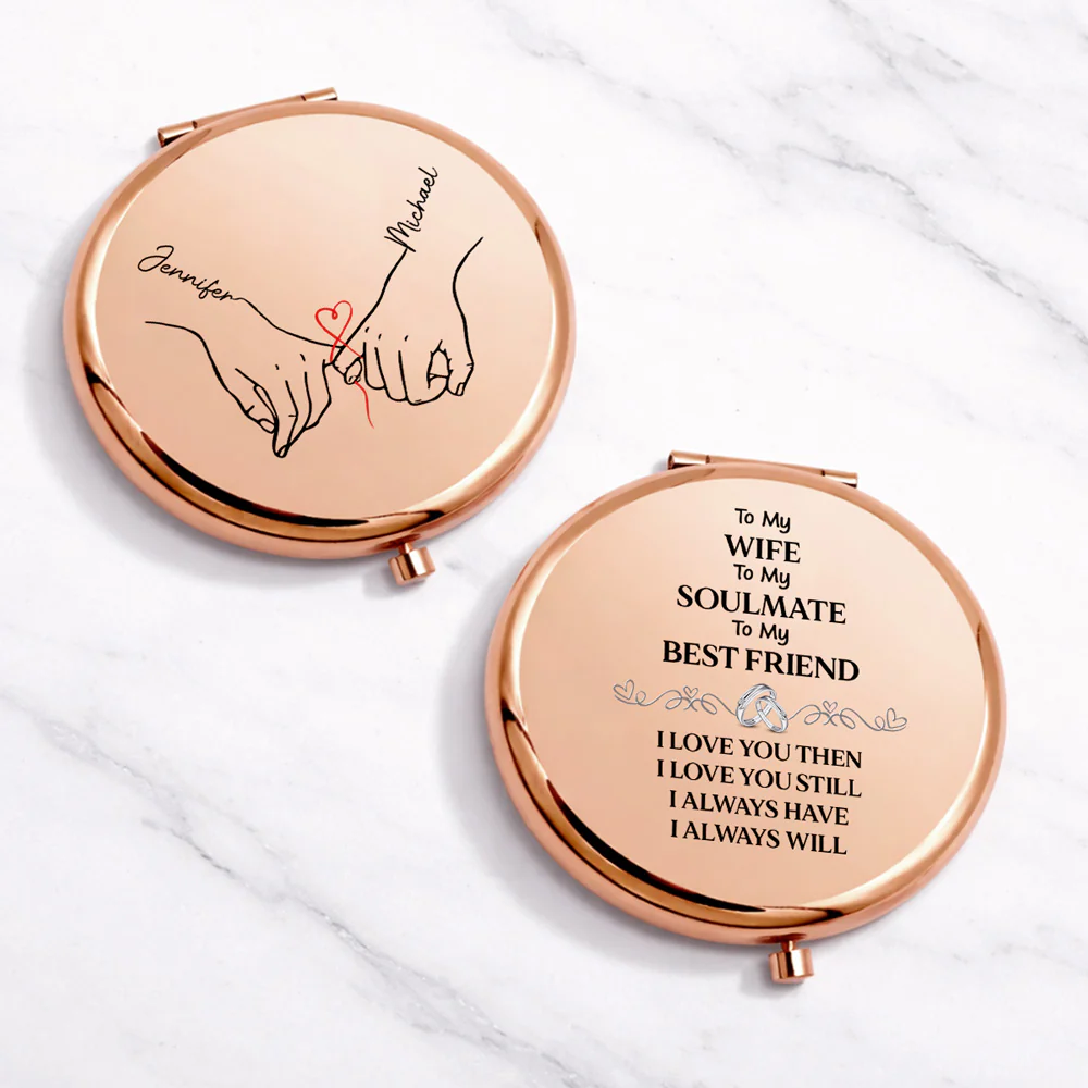 To My Wife Soulmate Best Friend - Personalized Custom Compact Mirror - Image 2