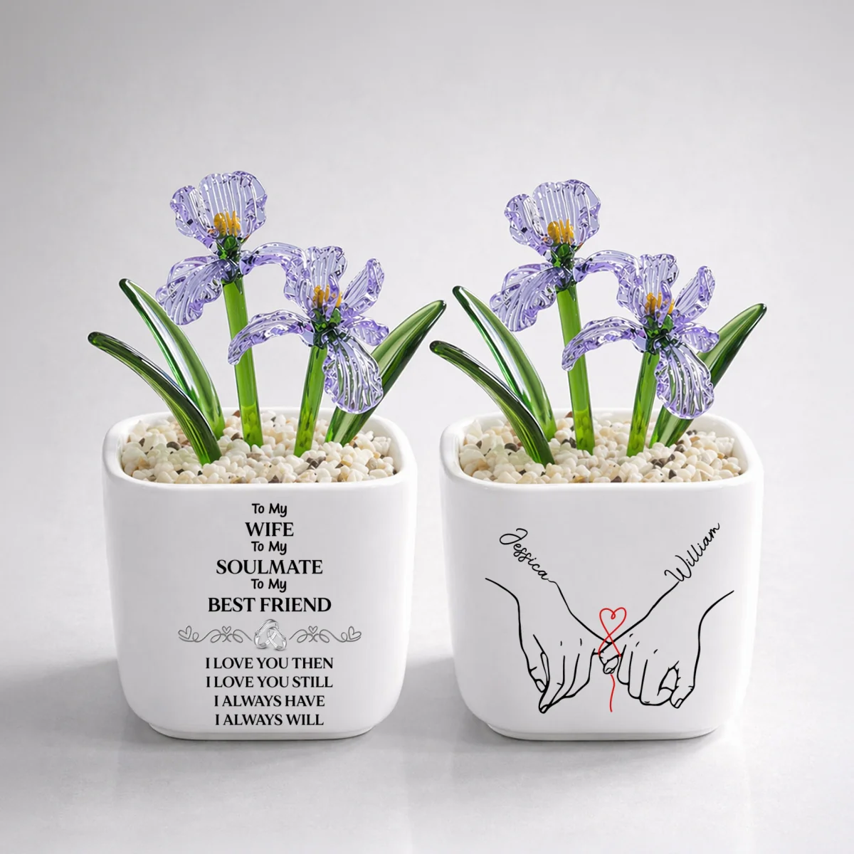 To My Wife Soulmate Best Friend - Personalized Custom Glass Birth Month Flower - Image 10