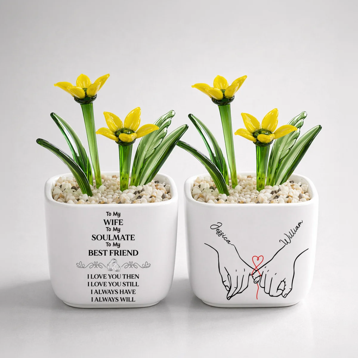 To My Wife Soulmate Best Friend - Personalized Custom Glass Birth Month Flower - Image 11
