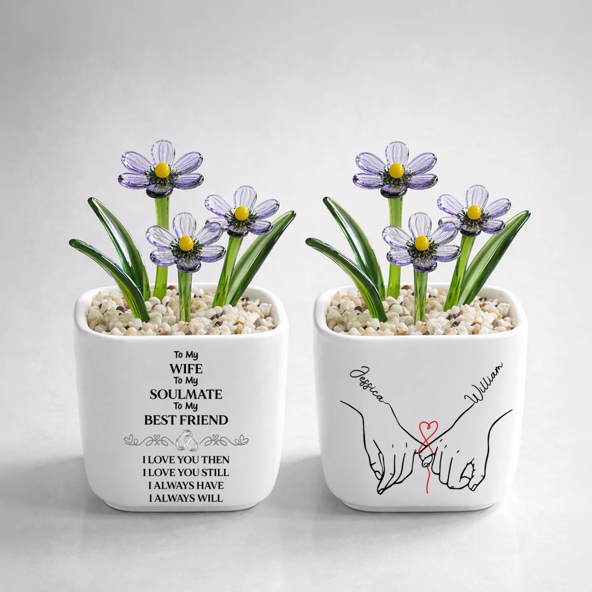 To My Wife Soulmate Best Friend - Personalized Custom Glass Birth Month Flower - Image 12