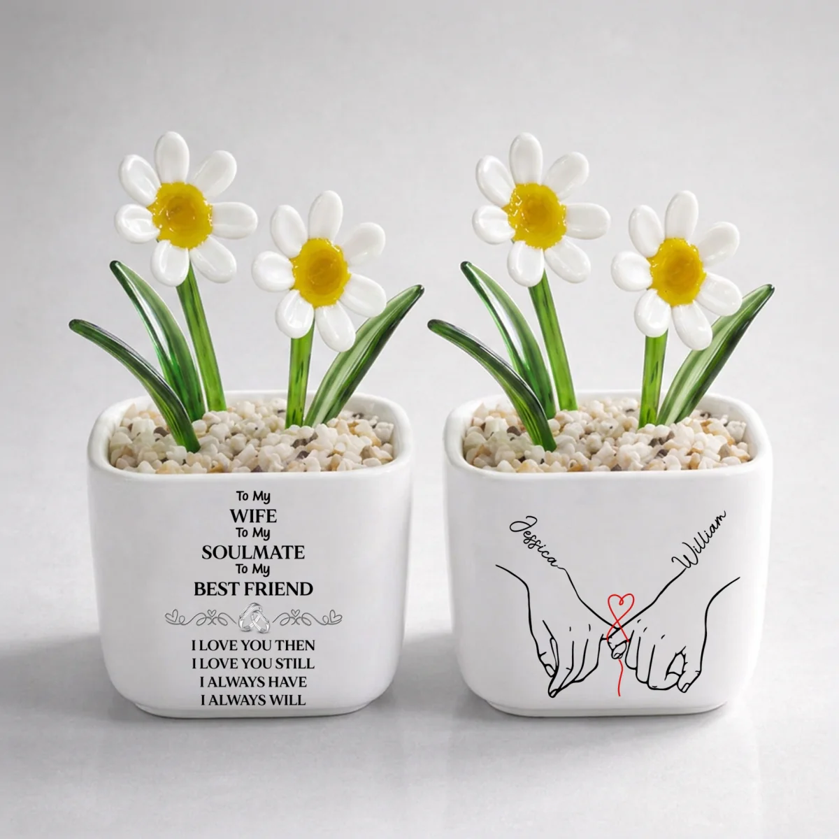 To My Wife Soulmate Best Friend - Personalized Custom Glass Birth Month Flower - Image 13