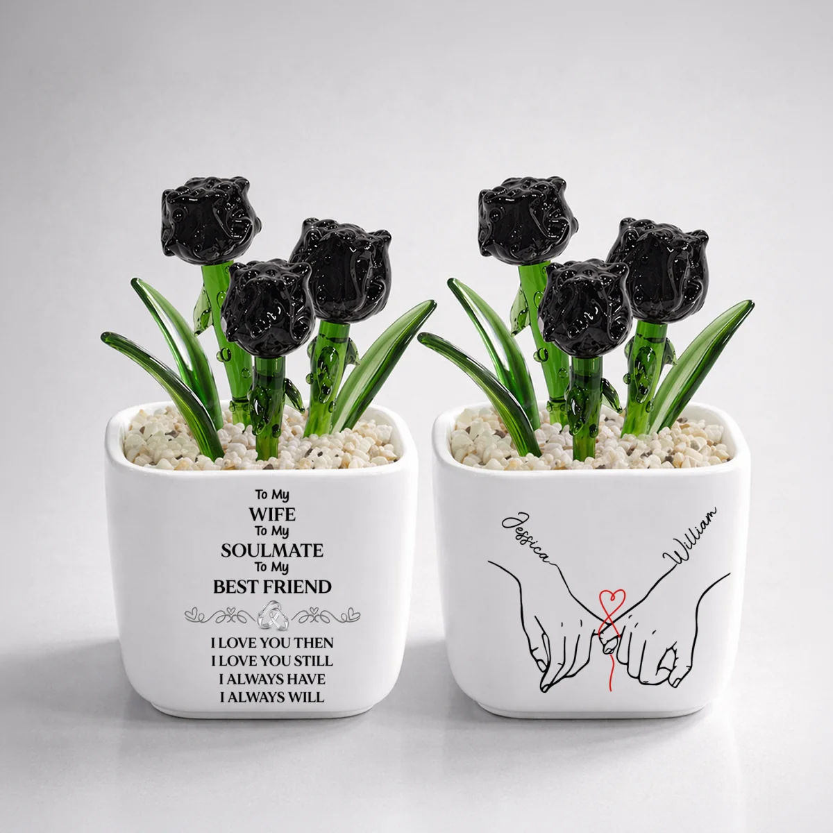 To My Wife Soulmate Best Friend - Personalized Custom Glass Birth Month Flower - Image 14