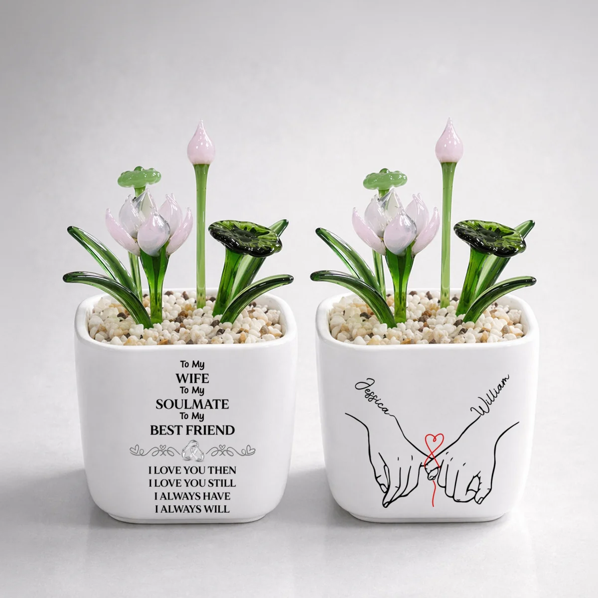 To My Wife Soulmate Best Friend - Personalized Custom Glass Birth Month Flower - Image 15