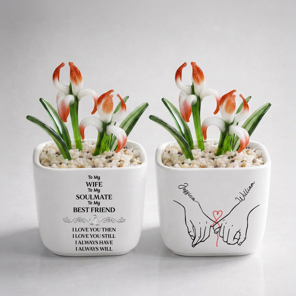 To My Wife Soulmate Best Friend - Personalized Custom Glass Birth Month Flower - Image 16