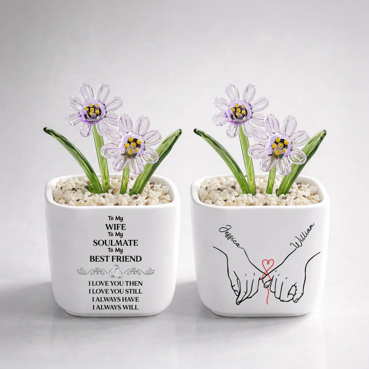 To My Wife Soulmate Best Friend - Personalized Custom Glass Birth Month Flower - Image 17
