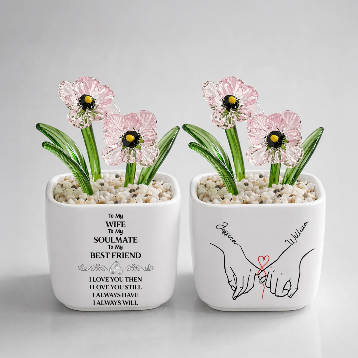 To My Wife Soulmate Best Friend - Personalized Custom Glass Birth Month Flower - Image 18