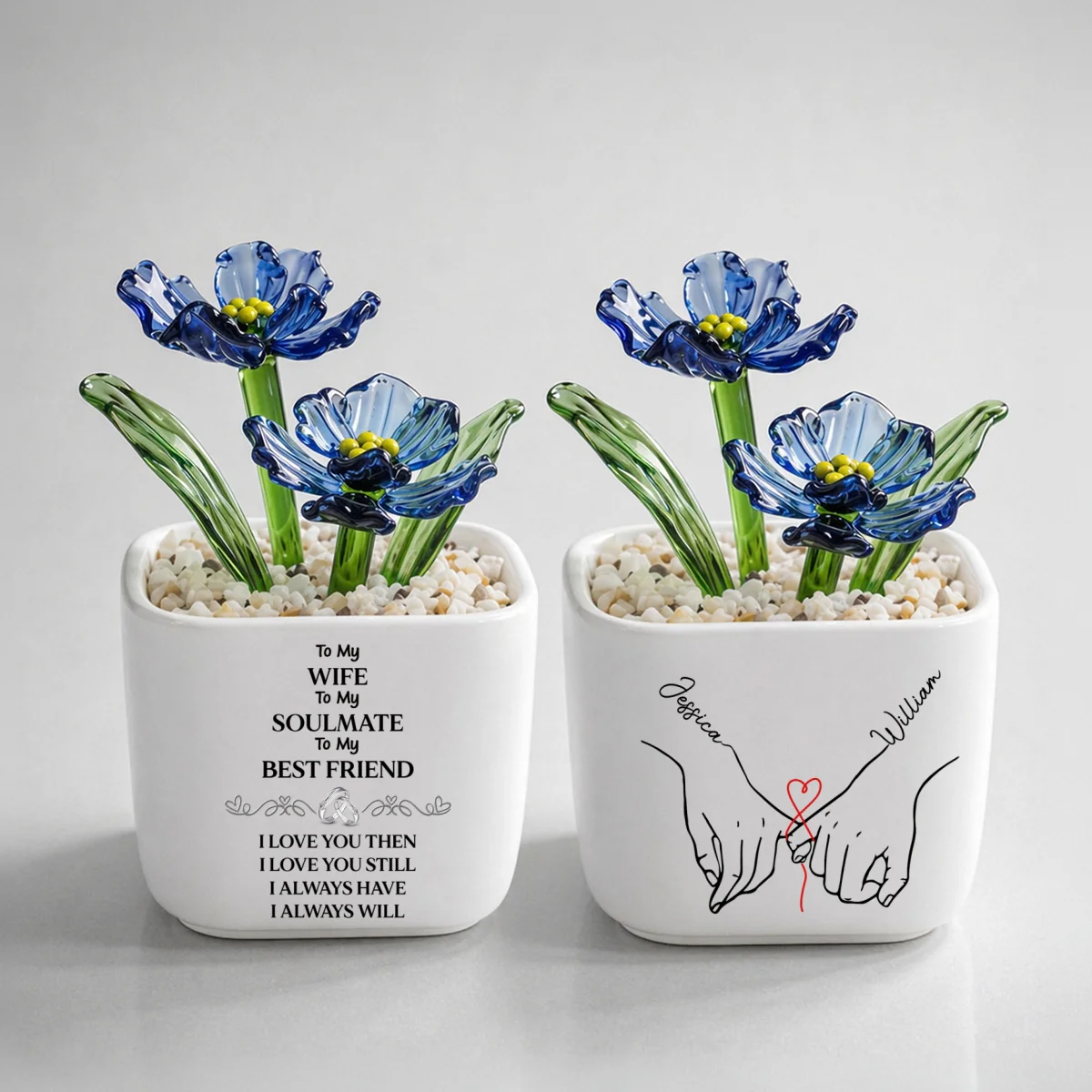 To My Wife Soulmate Best Friend - Personalized Custom Glass Birth Month Flower - Image 19