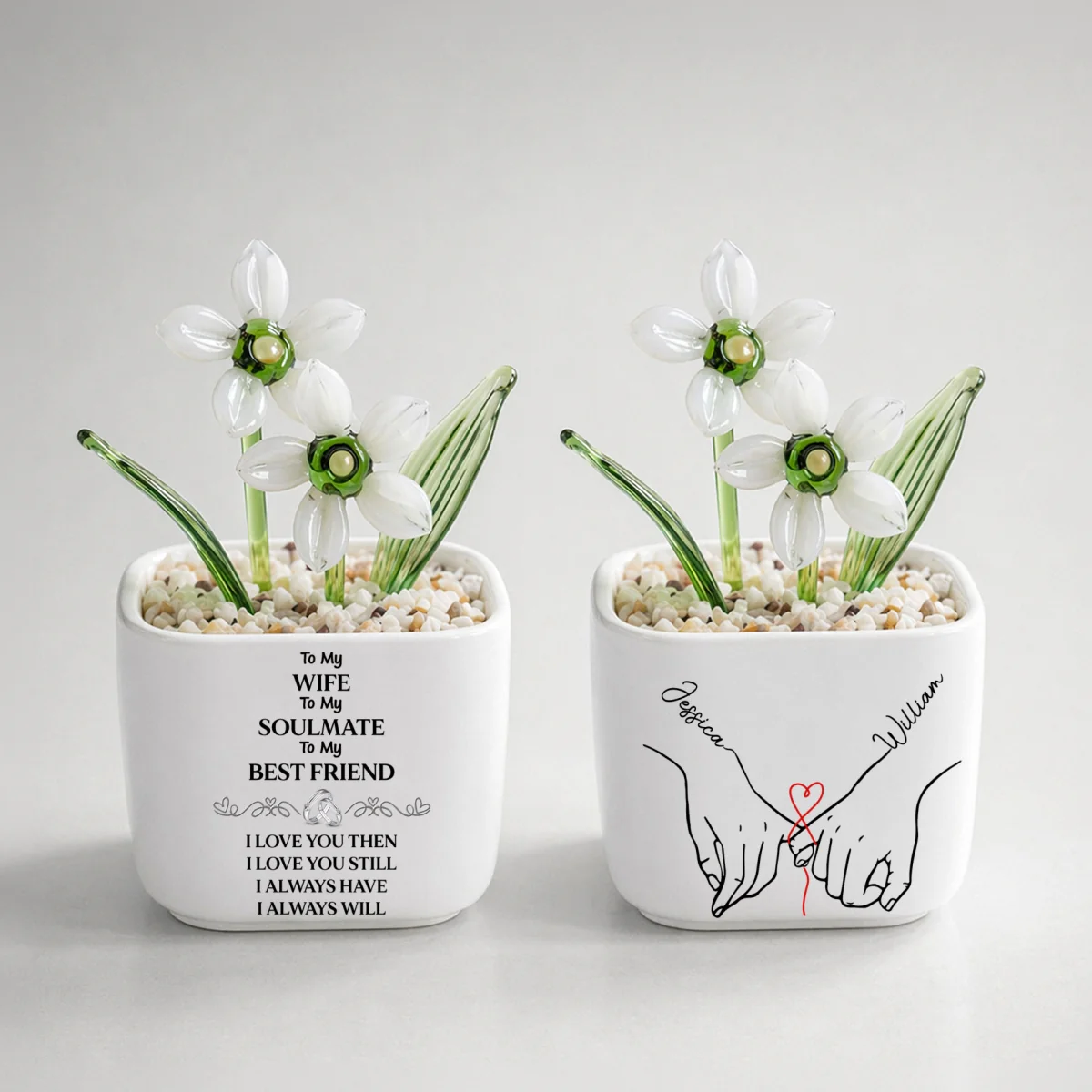 To My Wife Soulmate Best Friend - Personalized Custom Glass Birth Month Flower - Image 20