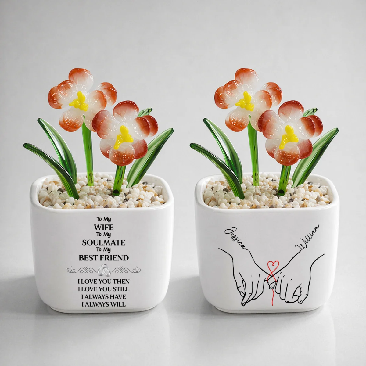 To My Wife Soulmate Best Friend - Personalized Custom Glass Birth Month Flower - Image 9