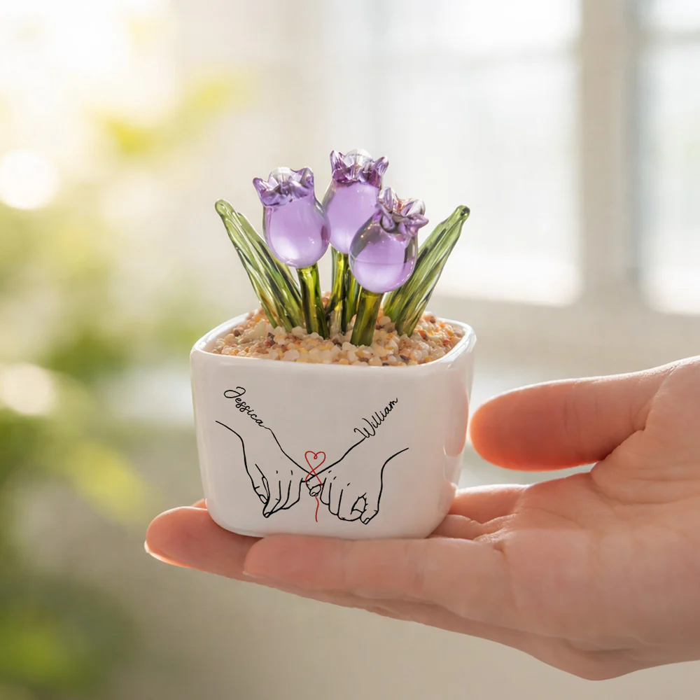 To My Wife Soulmate Best Friend - Personalized Custom Glass Everlasting Tulips - Image 4