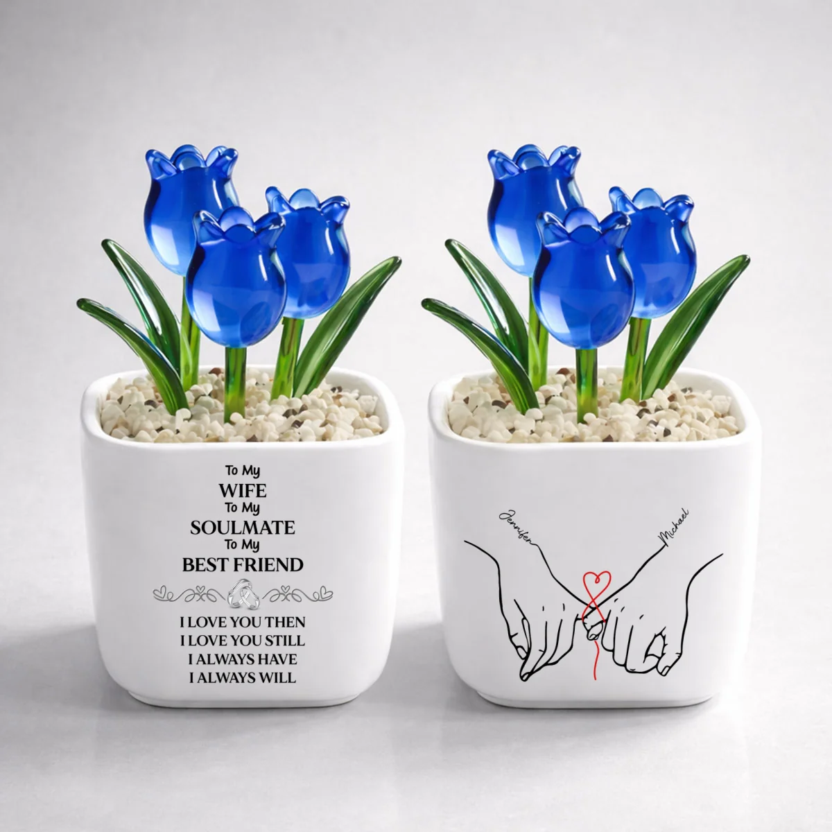 To My Wife Soulmate Best Friend - Personalized Custom Glass Everlasting Tulips - Image 7