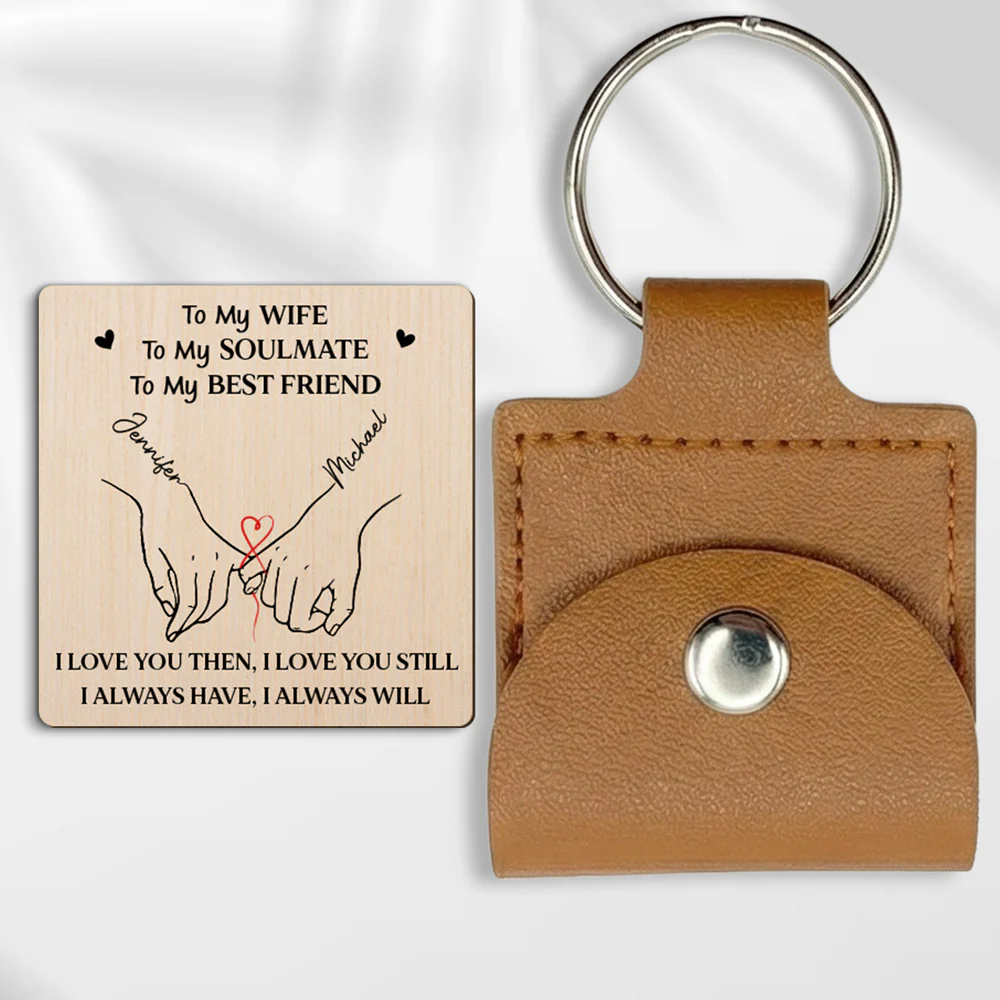 To My Wife Soulmate Best Friend - Personalized Custom Wooden Pocket Hug