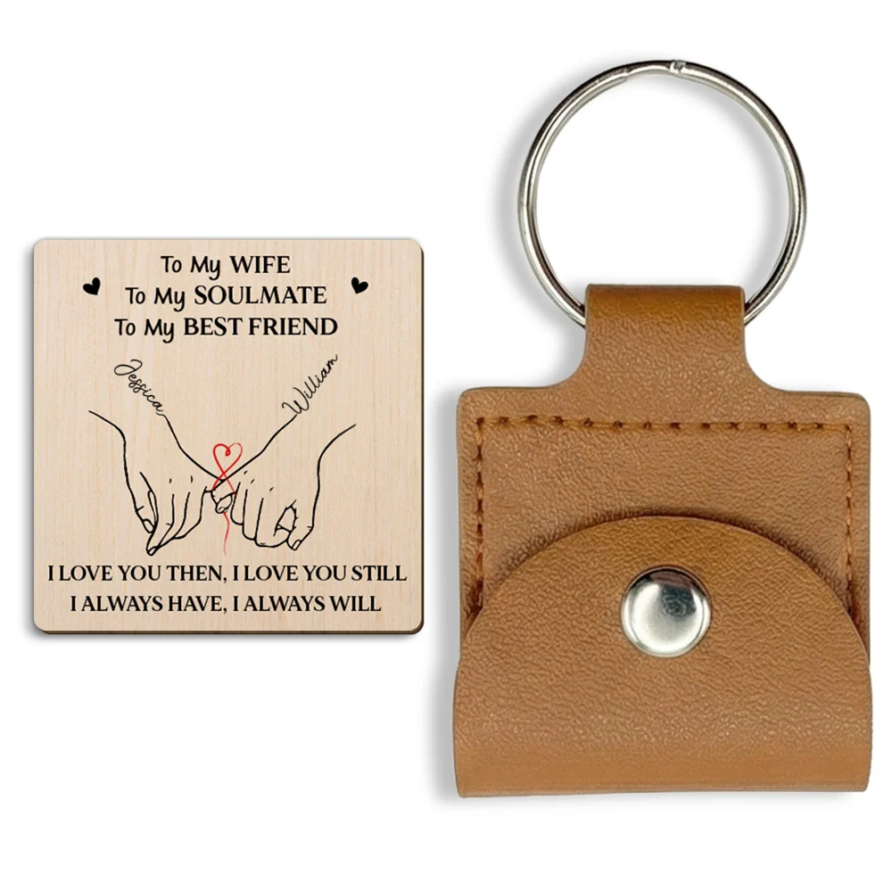 To My Wife Soulmate Best Friend - Personalized Custom Wooden Pocket Hug - Image 6