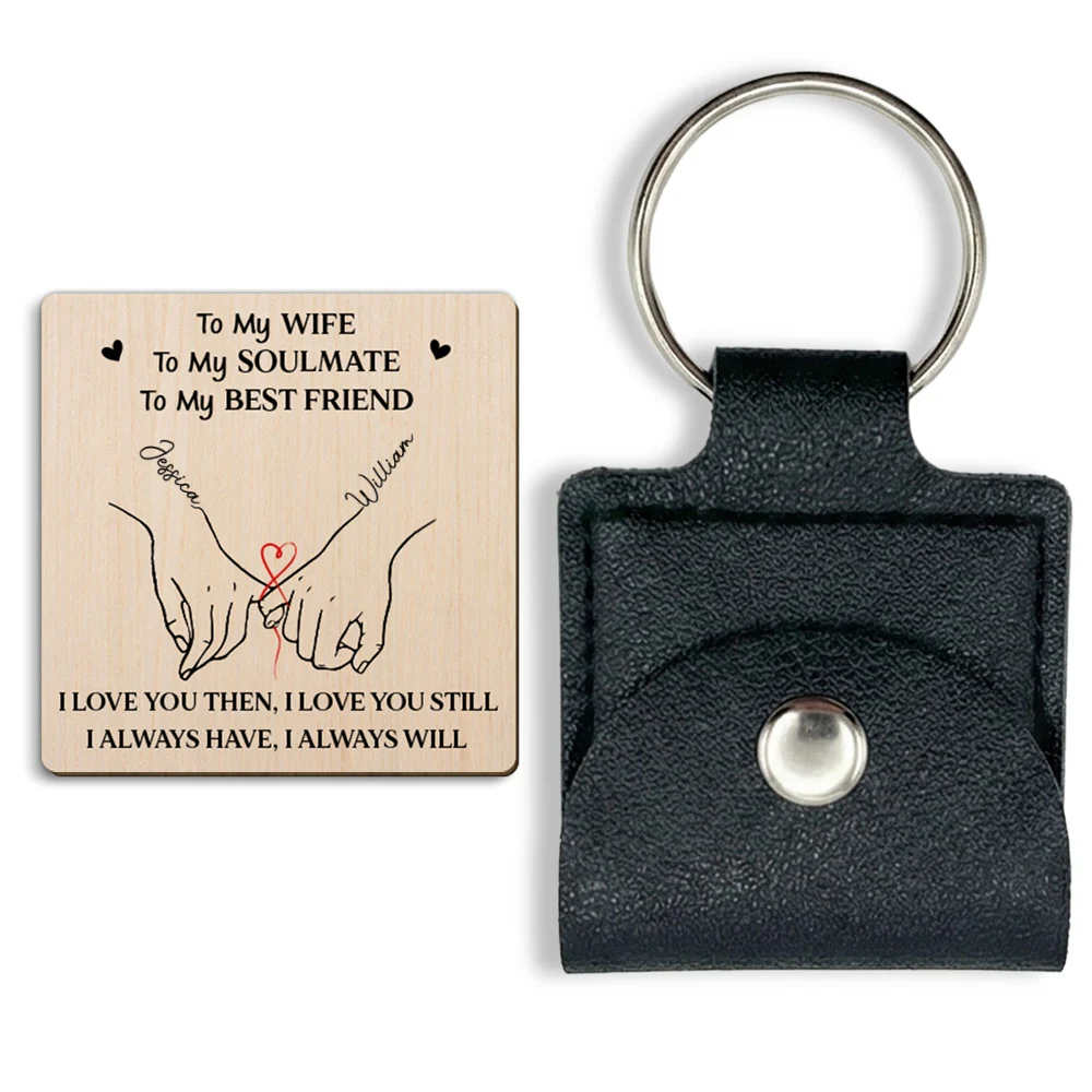 To My Wife Soulmate Best Friend - Personalized Custom Wooden Pocket Hug - Image 7